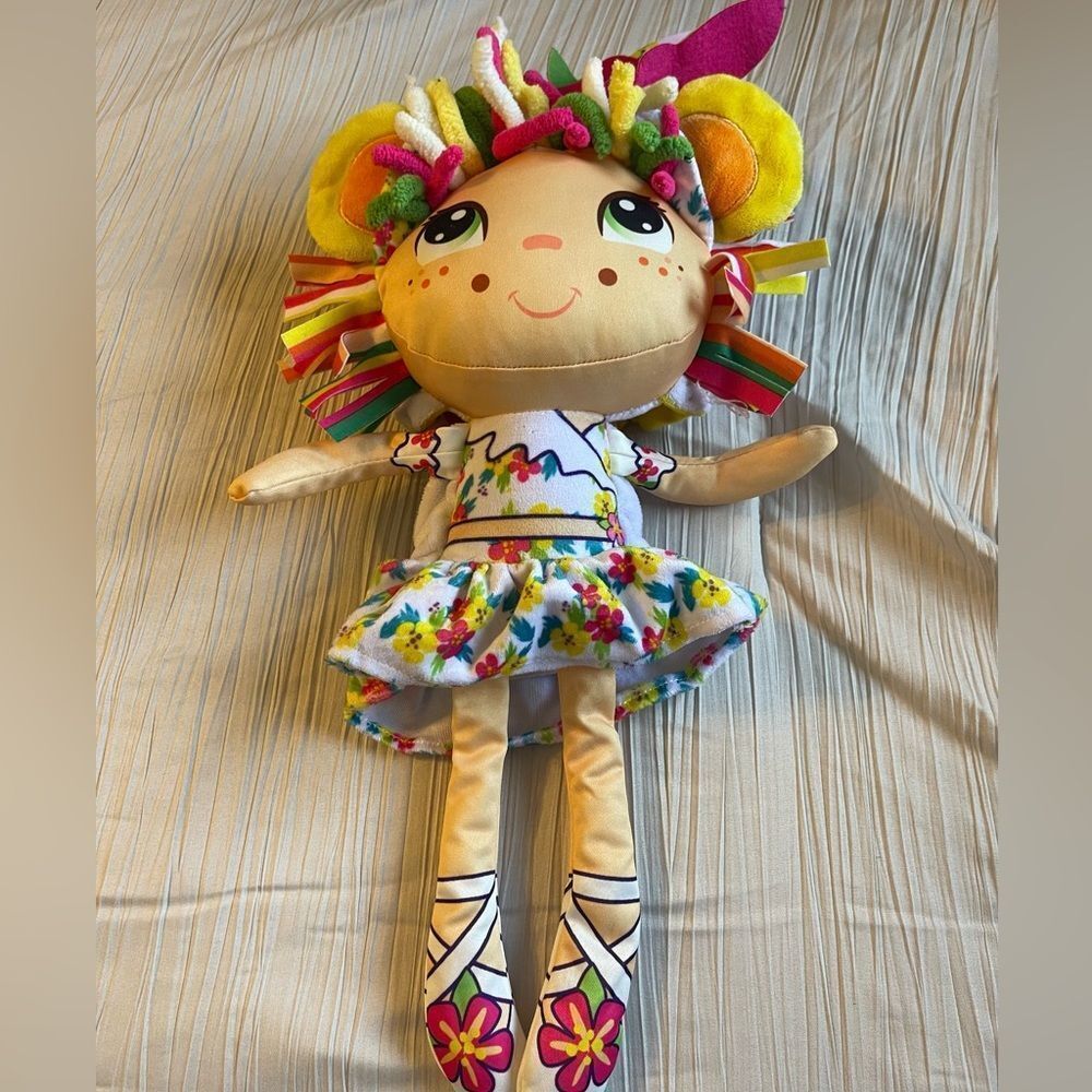 Flip Zee girls plush 2‎ in 1 doll yarn hair floral - Picture 2 of 8